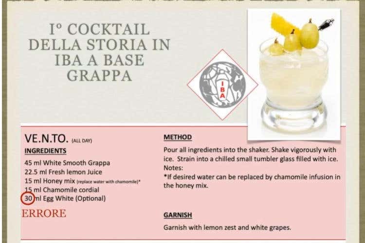 La grappa nella bibbia dei miscelatiStorica scelta dei barman Iba