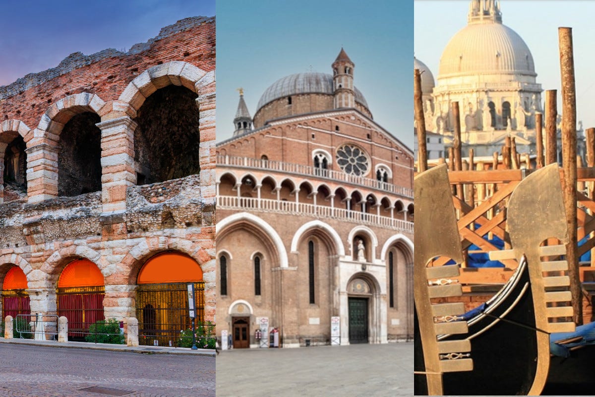 Da sinistra Verona, Padova, Venezia Venezia, Padova e Verona: alla scoperta di tesori nascosti e delle migliori pizzerie