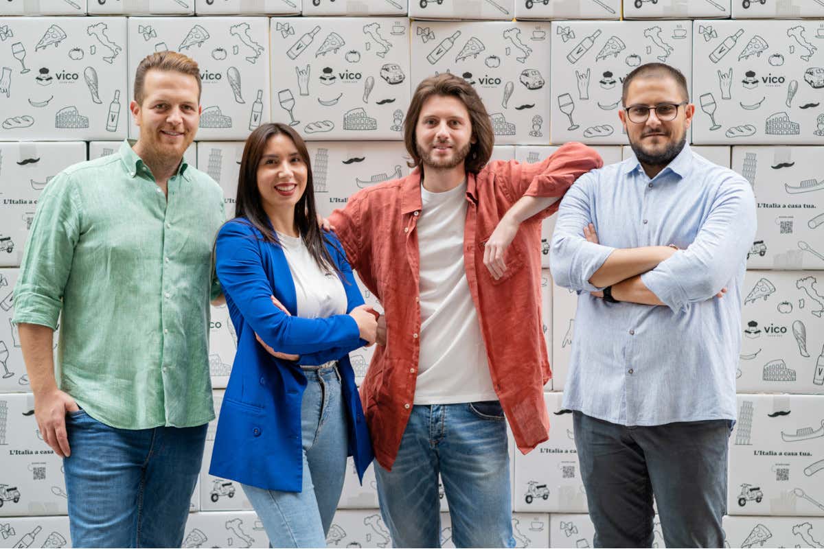I fondatori di Vico, Antonio, Debora, Gennaro e Vittorio Vico Food Box il made in Italy che arriva nelle case degli espatriati