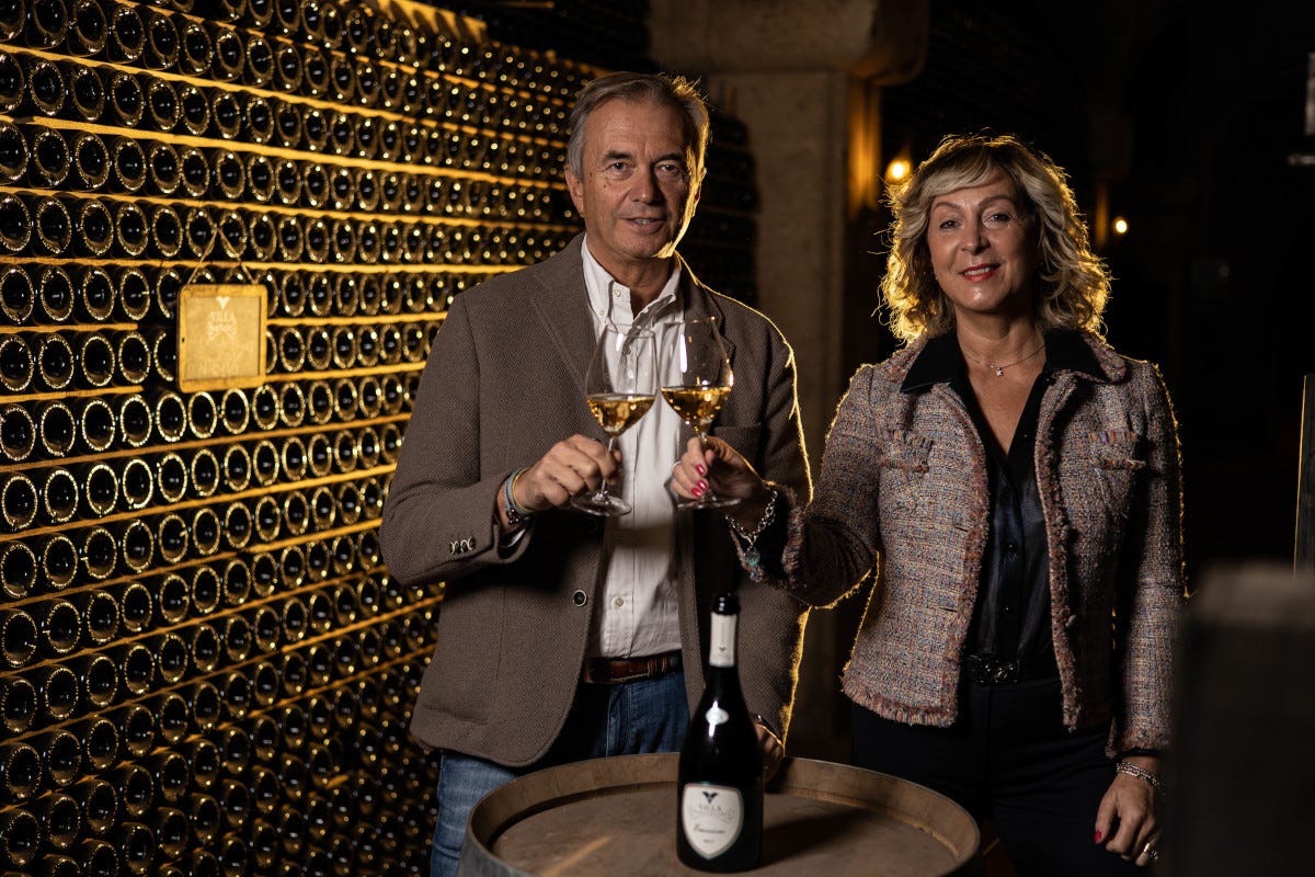 Roberta Bianchi con Paolo Pizziol  Contro i cambiamenti climatici, la ricetta dei vini di Villa Franciacorta