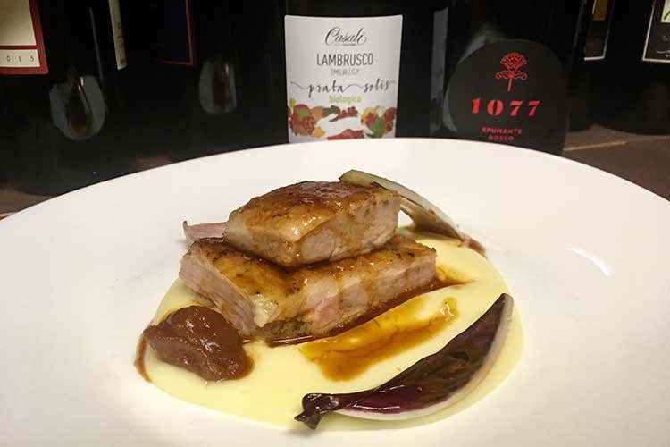 Punta di vitello cotta a bassa temperatura (I vini di Emilia Wine e Casali Viticultori si raccontano con la cucina milanese)