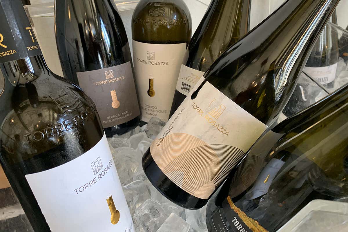 Torre Rosazza: mosaico di bottiglie Torre Rosazza, quintessenza del Friuli