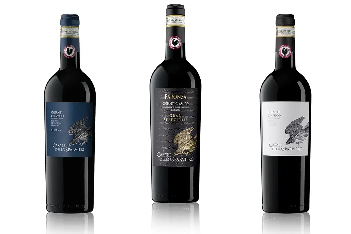 Le tre etichette regine dell'azienda Casale dello Sparviero, vini e resort per godersi il meglio della Toscana