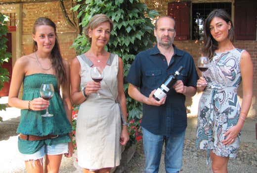 Da sinistra Lavinia e Costanza Malabaila, Alfredo Falletti e Lucrezia Malabaila