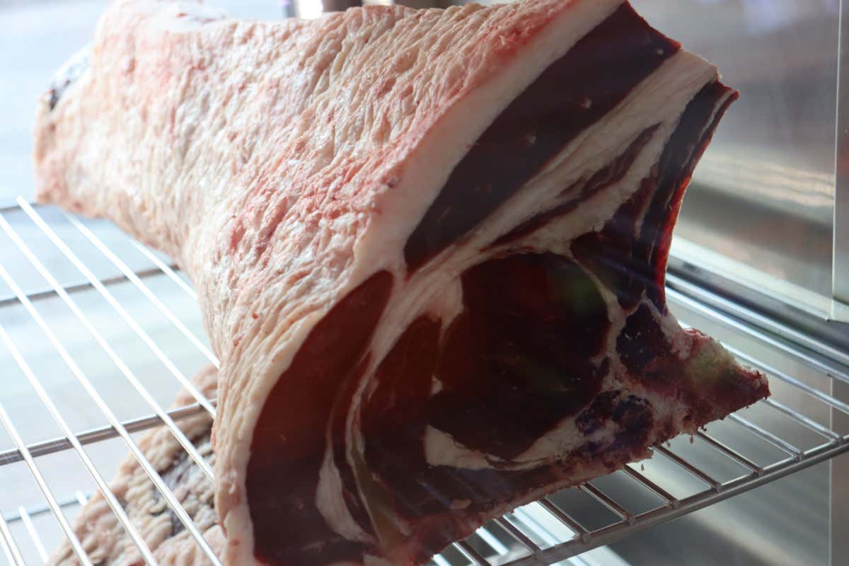 La carne all'interno del maturatore