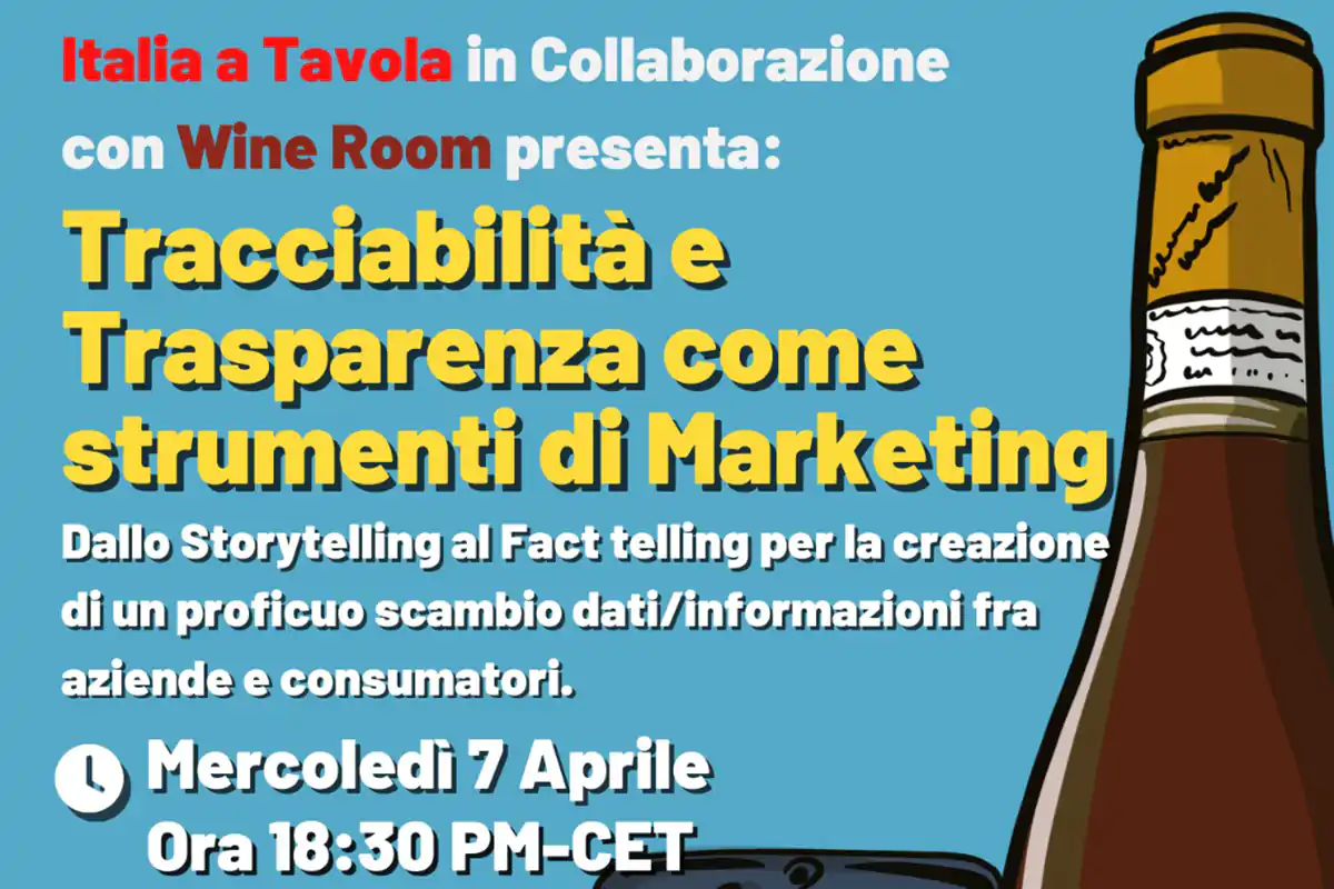 La locandina dell'evento Tracciabilit&agrave; e trasparenza: il marketing del vino si evolve