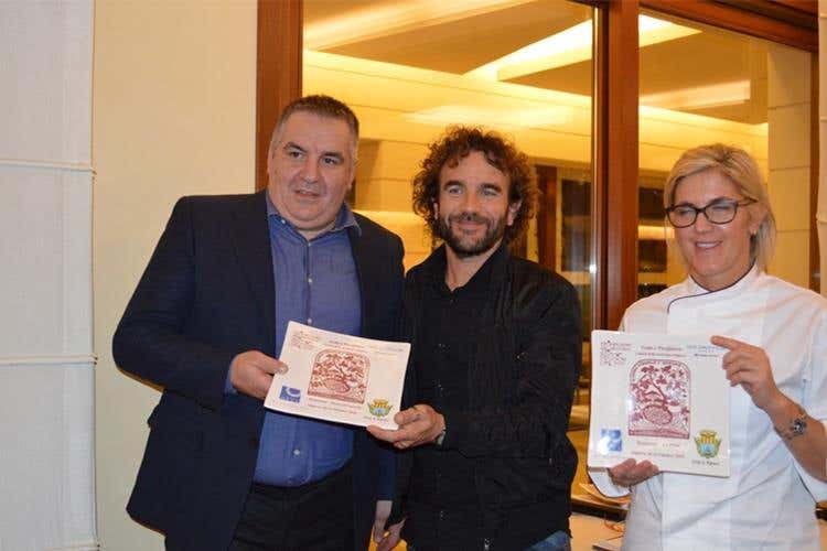 Chicco Tonoli, Raffaele Sari (presidente Meta) e Sonia Pesenti