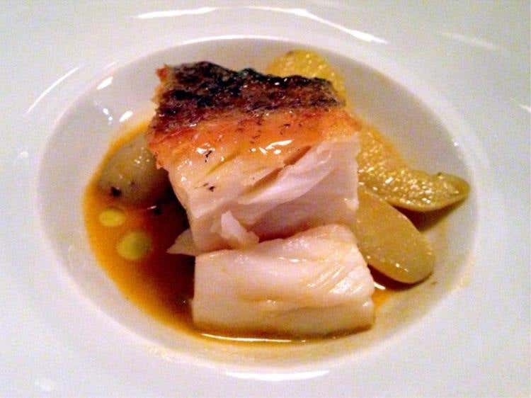 Baccalà, patate, gelato di olive , panna ed estragon