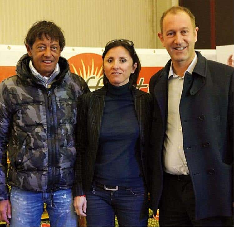 Fabio Boffetti con Marina Bastianelli (Commercial and Administrative Coordinator Del Monte) e Stefano Polidori (Sales Manager Del Monte