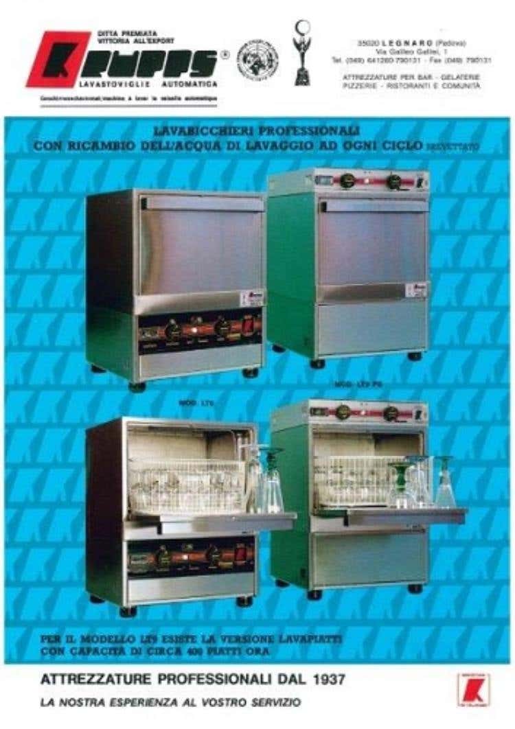 Lavabicchieri ricambio di acqua 1987