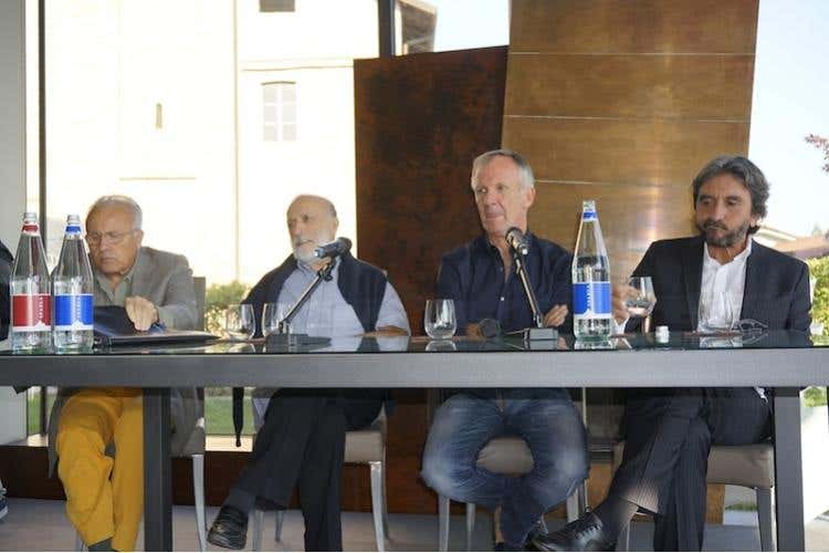 da sinistra: Angelo Gaja, Carlo Petrini, Maurilio Garola e Giorgio Rivetti