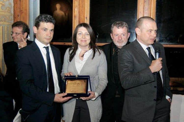 Bruno Muratori, Andrea Nardin, Valeria Picco (figlia di Germano Picco, presidente di Agrifood Abruzzo), Alberto Lupini e Giovanni Dal Maschio (direttore centrale Banca Carige