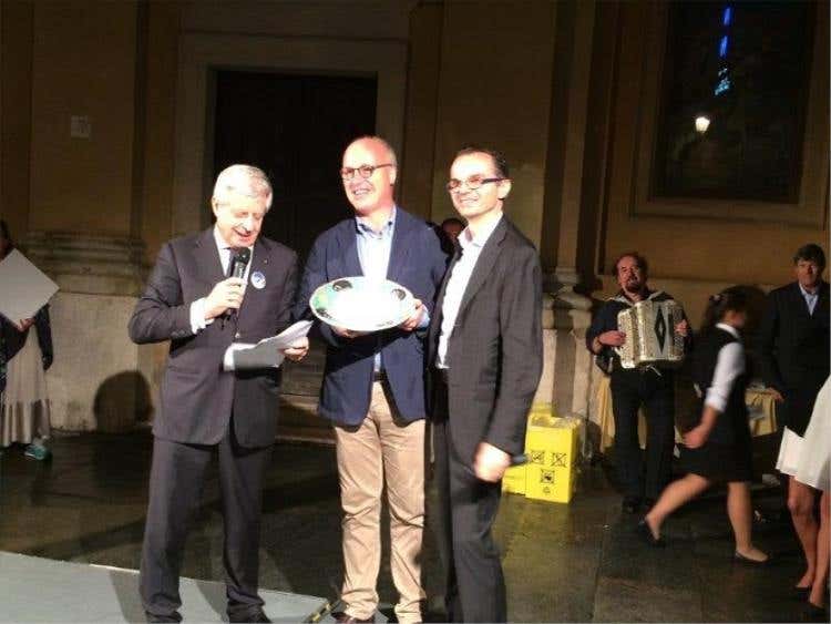 Ovidio Mugnai (presidente Unione Buon Ricordo), Walter Casna (presidente Associazione Collezionisti Piatti del Buon Ricordo), Luciano Spigaroli (ristoratore Buon Ricordo