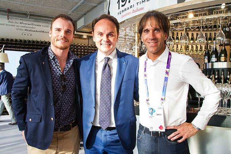 da sinistra: Giuliano Razzoli, Matteo Lunelli e Davide Oldani