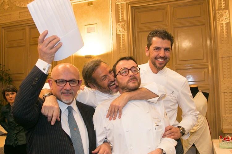 Claudio Sadler, Filippo La Mantia, Giancarlo Morelli e Andrea Berton