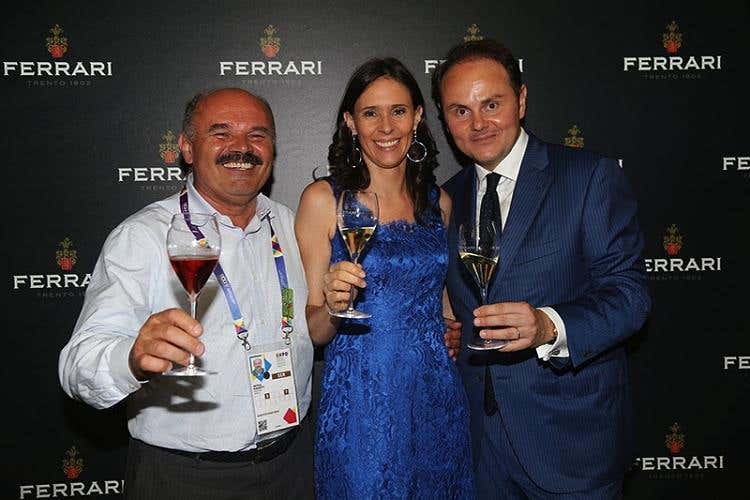 da sinistra: Oscar Farinetti, Camilla Lunelli e Matteo Lunelli