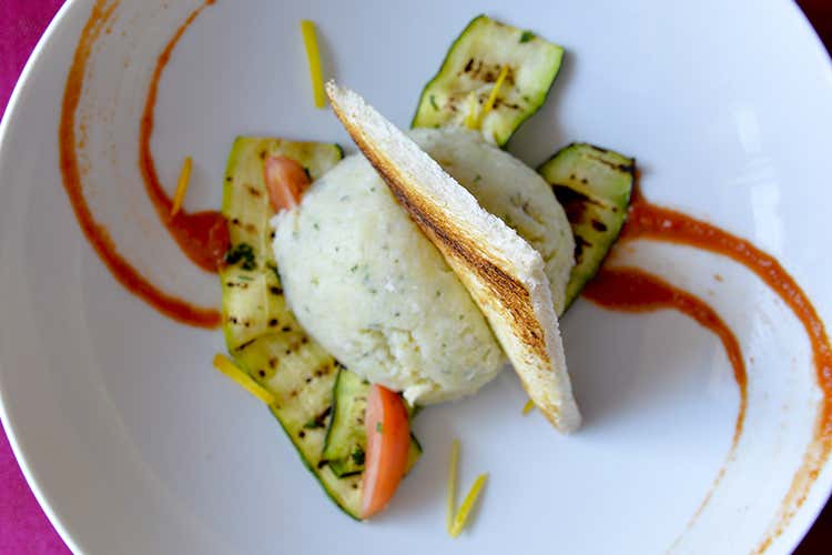 I piatti: il luccioperca mantecato su letto di zucchine alla griglia di Alberto Todisco con Renato Bosco