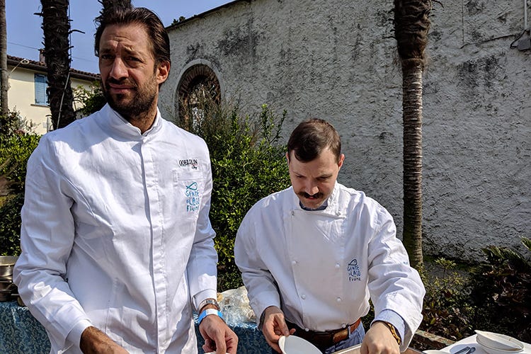 Gli chef: a sinistra, Luigi Taglienti