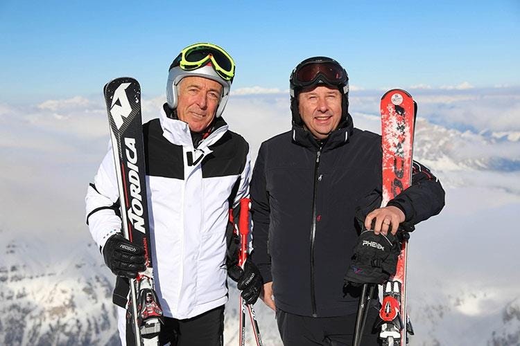 Gustav Thoeni e il sindaco di Livinallongo Leandro Grones - foto: Arabba Fodom Turismo (Arabba, dove sciare è fare sport davvero )