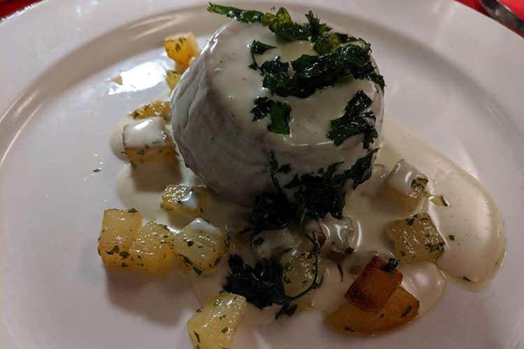 Sformato di Taleggio in frema di porcinetti (Arrigoni Battista, 105 anni di storia 
Festa dal gusto tutto bergamasco)