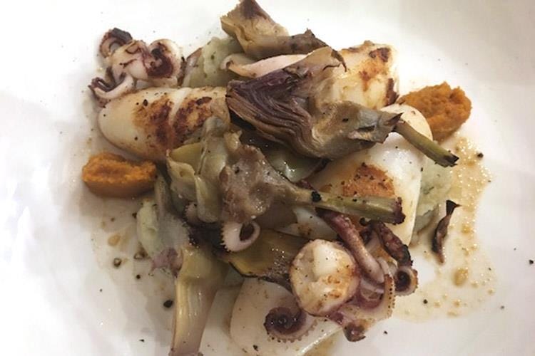 Calamaro rosolato con battuto di verdure all’antica (Bio’s Kitchen 
La rivincita del biologico)