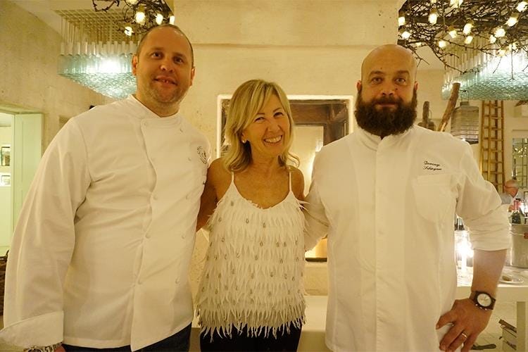 Marco Bottega, Anna Abbona e Domingo Schingaro - Bottega e Schingaro, duetto in cucina 
alla seconda cena firmata Euro-Toques