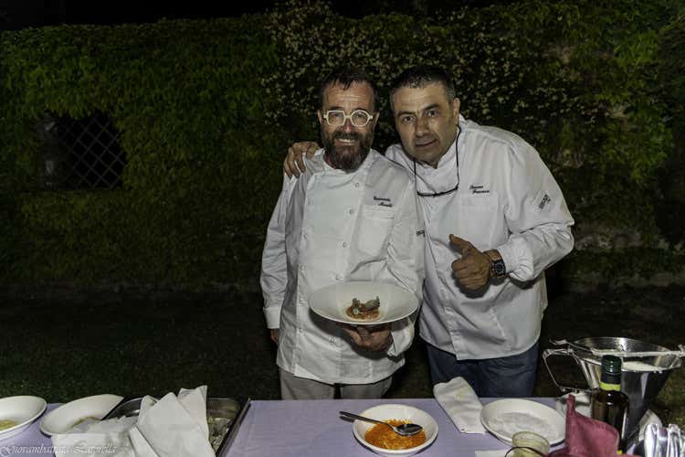 Giancarlo Morelli e Simone Fracassi (“Capolavori a Tavola 2019” 
tra buona cucina e solidarietà)