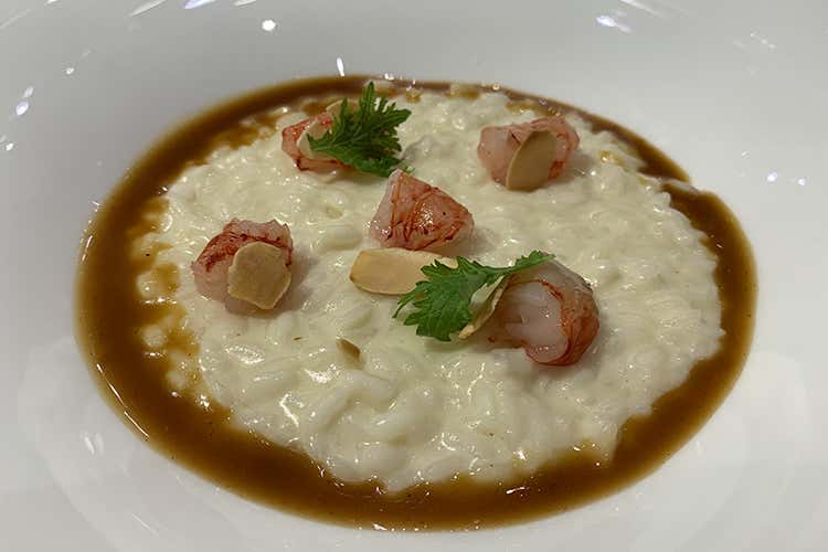 Risotto, mandorla e gamberi di Mazara del Vallo