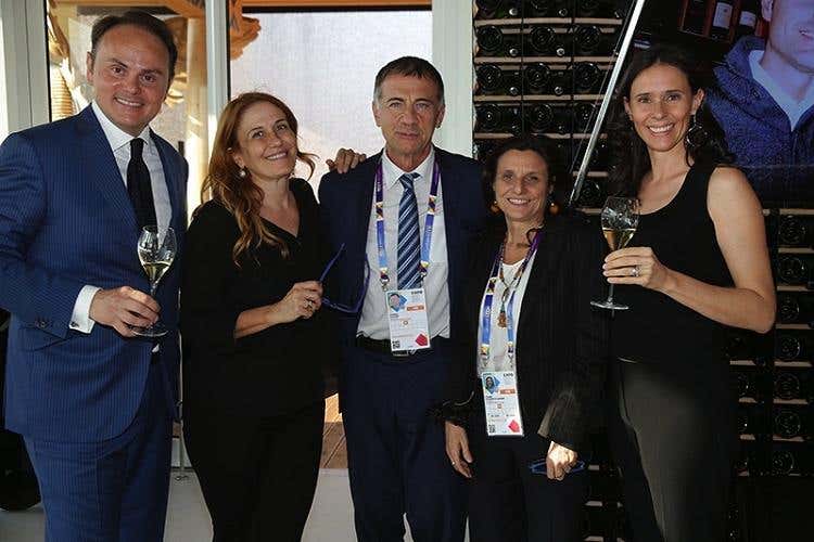 da sinistra: Matteo Lunelli, Monica Maggioni, Michele Cucuzza, Valeria D'Onofrio e Camilla Lunelli