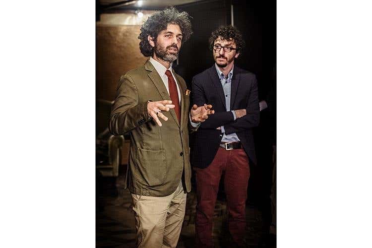 Massimo Macrì e Giampiero Francesca (Cinque whisky distribuiti Martini 
in un food pairing da stella Michelin)