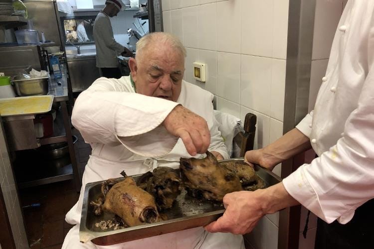 Romano Tamani (Cucina mantovana “come un tempo” 
da 41 anni al ristorante Ambasciata)