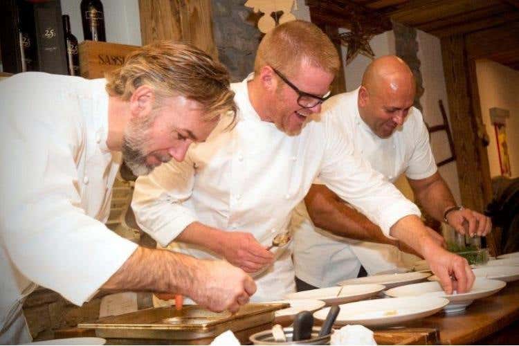da sinistra: Marcus Wareing, Heston Blumenthal e Sat Bains