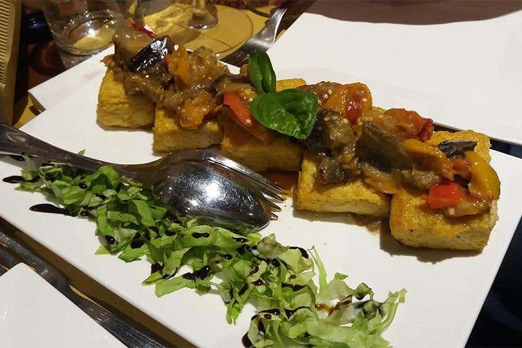 Polenta con mix di verdure