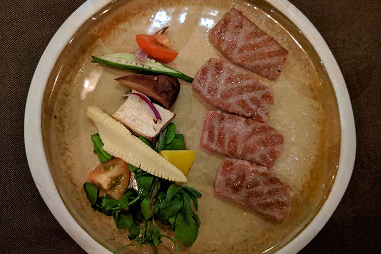 Tagliata di Wagyu beef (Gong, non la solita cucina orientale 
Qui la qualità è un mix di influenze)