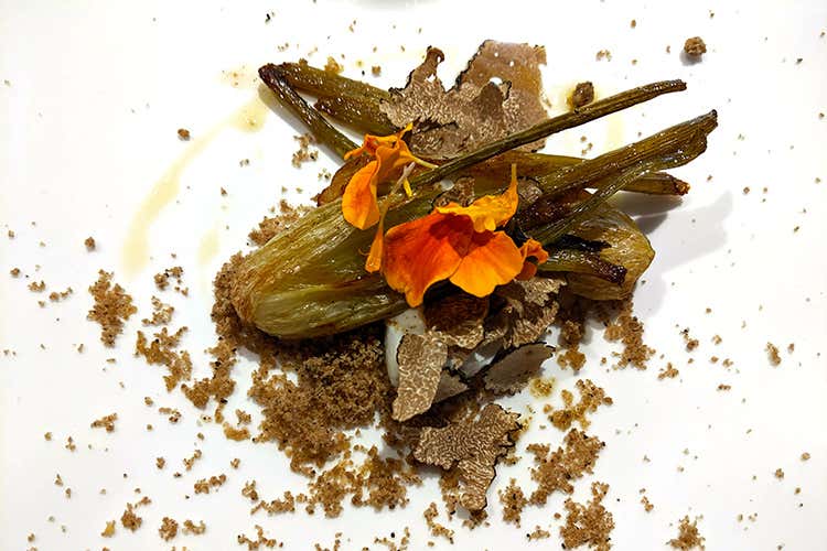 Finocchio, tartufo e robiola di capra (I menu scomposti dei fratelli Papa 
Sapori più intensi ad ogni portata)