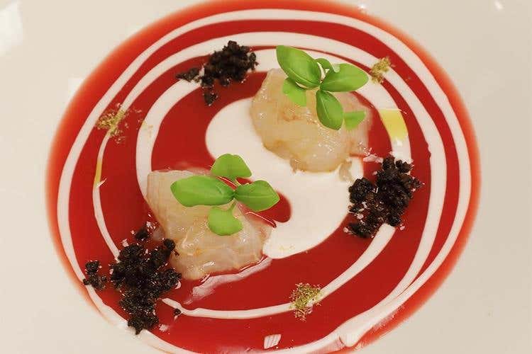 Antonio Cannavacciuolo - Scampo di Sicilia alla pizzaiola e acqua di polpo