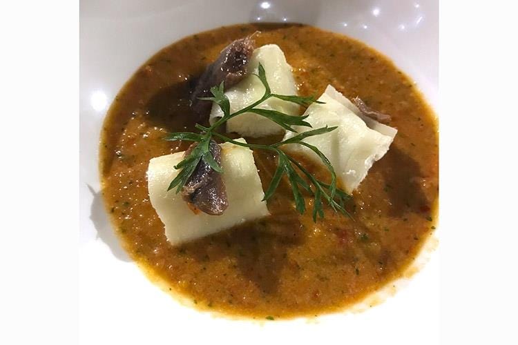 Gazpacho alla parmigiana - Massimo Spigaroli (Il Settembre gastronomico di Parma 
inizia con la cena delle meraviglie)