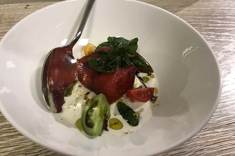 Anguria, pomodorino e burrata - Eugenio Boer (Inaugurazione superstar
per Viva di Viviana Varese)