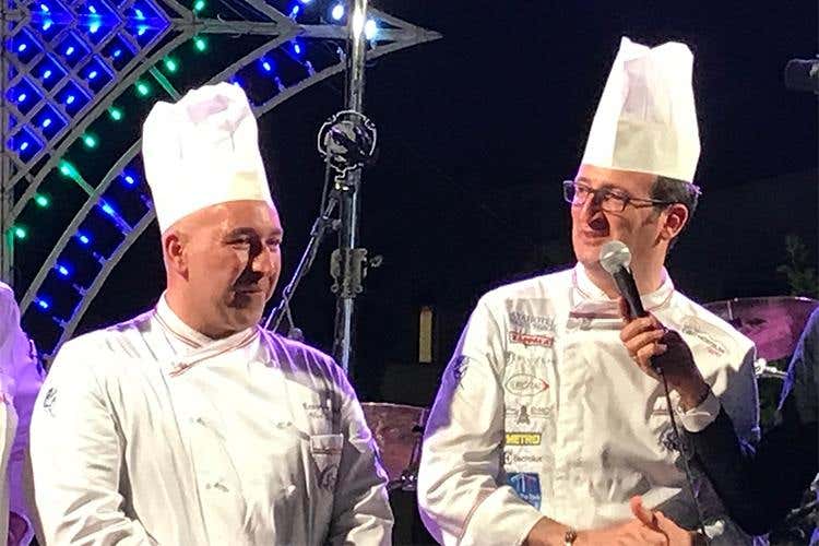 A destra, Rocco Pozzulo - La Fic in festa a Cibo Nostrum 
Ben 200 i cuochi da tutta Italia