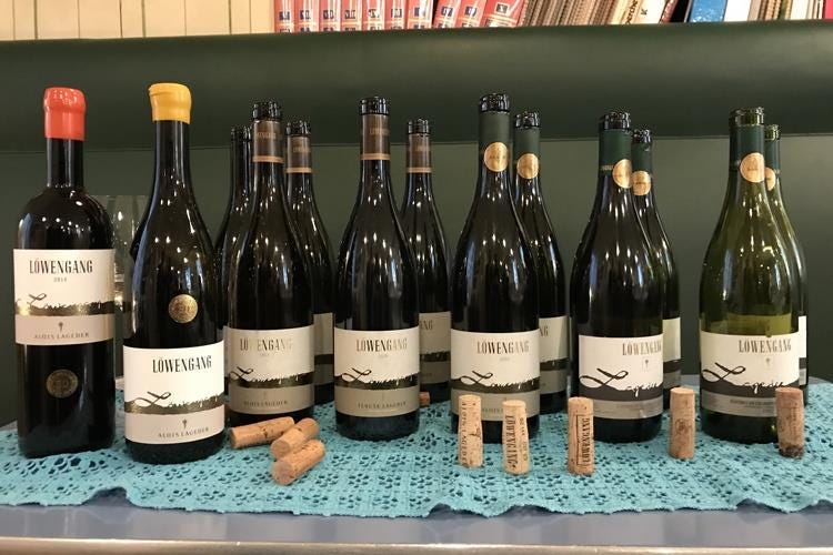 (Lageder, i vini dei 30 anni 
Chardonnay e Cabernet Löwengang)