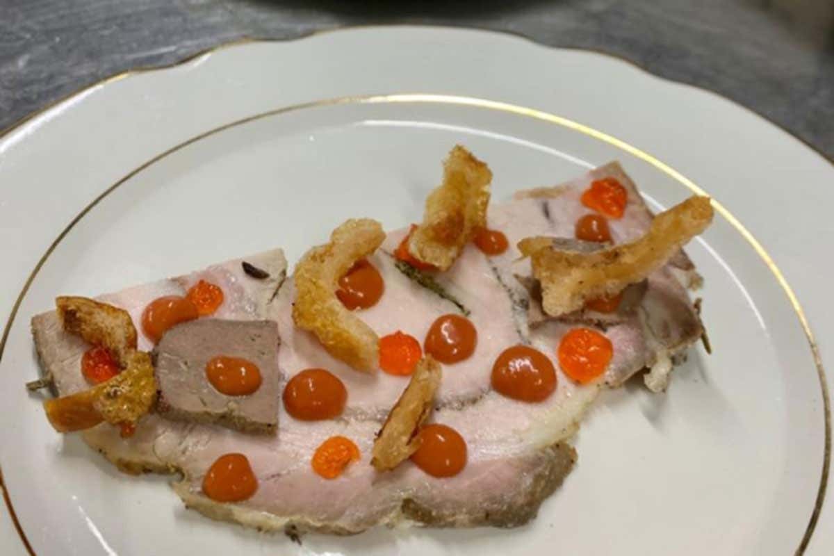 Uno di piatti a menu