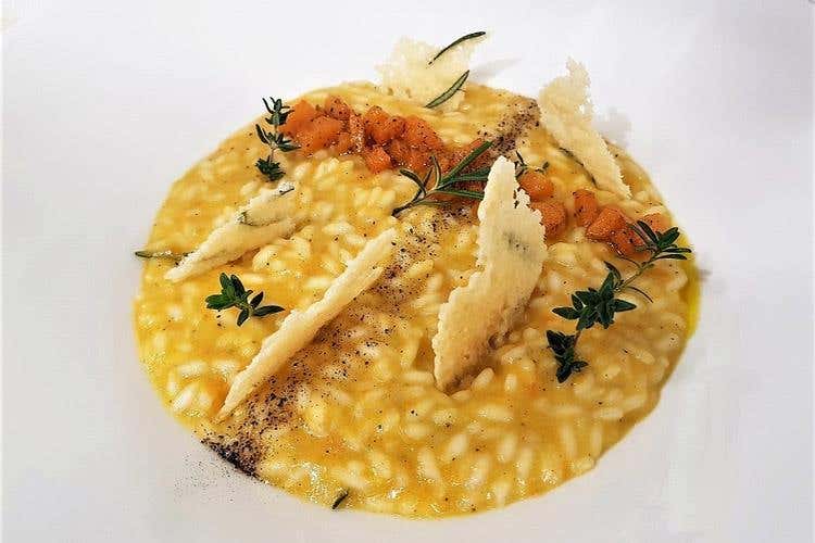 Il Risotto alla zucca (Longitude 12 e Roof 7 Terrace I menu di Orsini per l'estate
