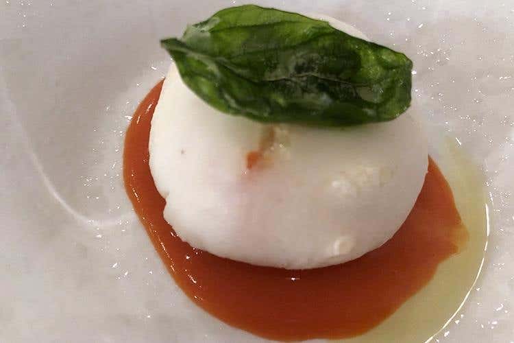 Mozzarella di mare, scampi, gamberi rossi e latticino