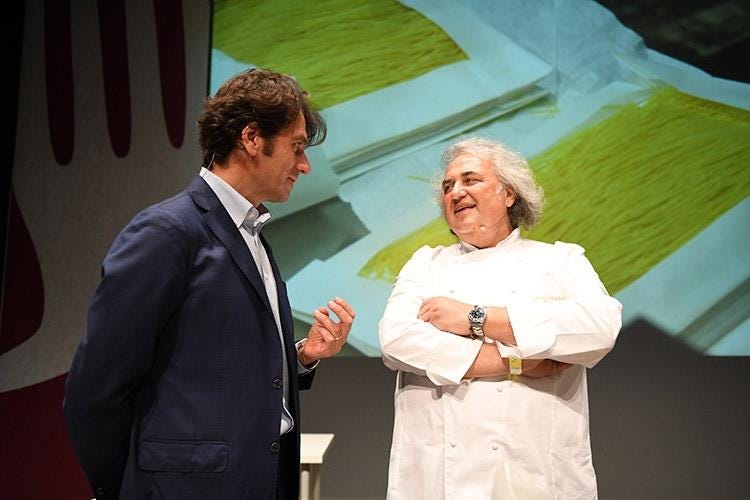 Massimo Di Cintio e Aurelio Damiani (Meet in Cucina Marche a Senigallia 
Pubblico record per la 2ª edizione)