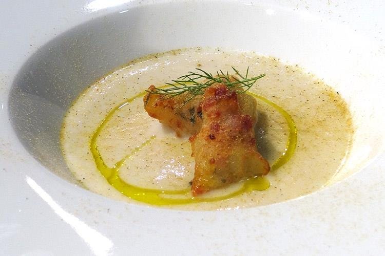 Crema di finocchio e pera con crocchetta di patate - Teresa Galeone (Meet in Cucina Puglia 
Stelle e formazione alla 1ª edizione)
