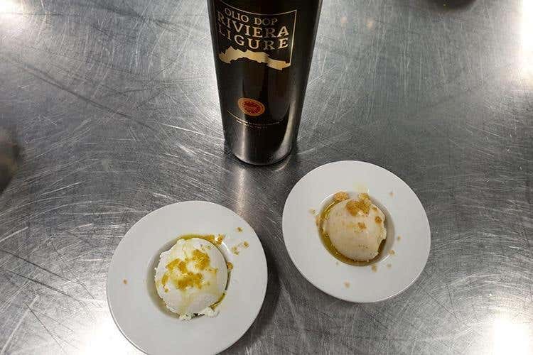 Sorbetti all'olio Dop (Olio Riviera Ligure Dop, il rilancio 
comincia dalle cucine di La Mantia)