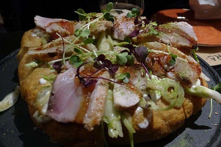 Il Pescato del giorno (Pizza gourmet e calici franciacortini 
I vini di Castello di Gussago da Era Pizza)