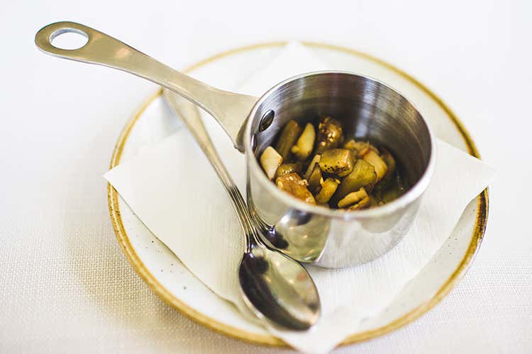 Melanzane al funghetto... e funghetti (Porcini a volontà 
alla Trattoria Visconti)