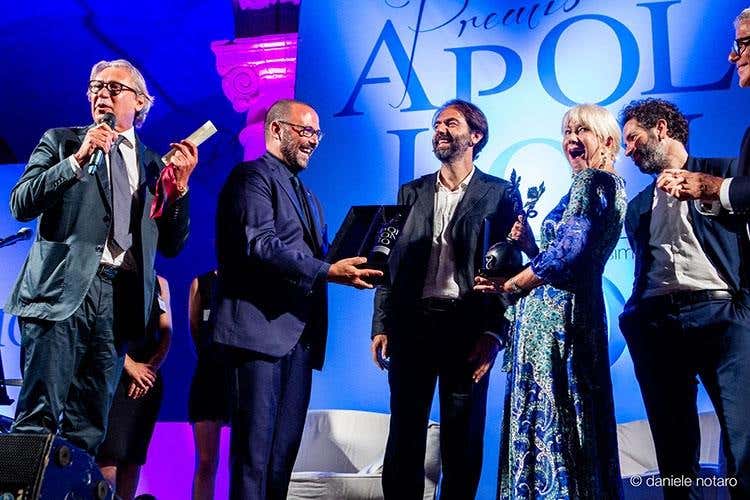 Mimmo Fazio, Massimiliano Apollonio, Neri Marcore, Helen Mirren, Carlo Salvemini, Marcello Apollonio (Premio Apollonio 2018 Helen Mirren per la difesa del territorio