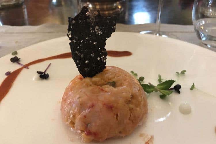 Risotto ai gamberi rossi di Mazara con riduzione di lime, menta e Champagne (Quota 33: intensità e contaminazioni In cucina Alessandro Garzillo